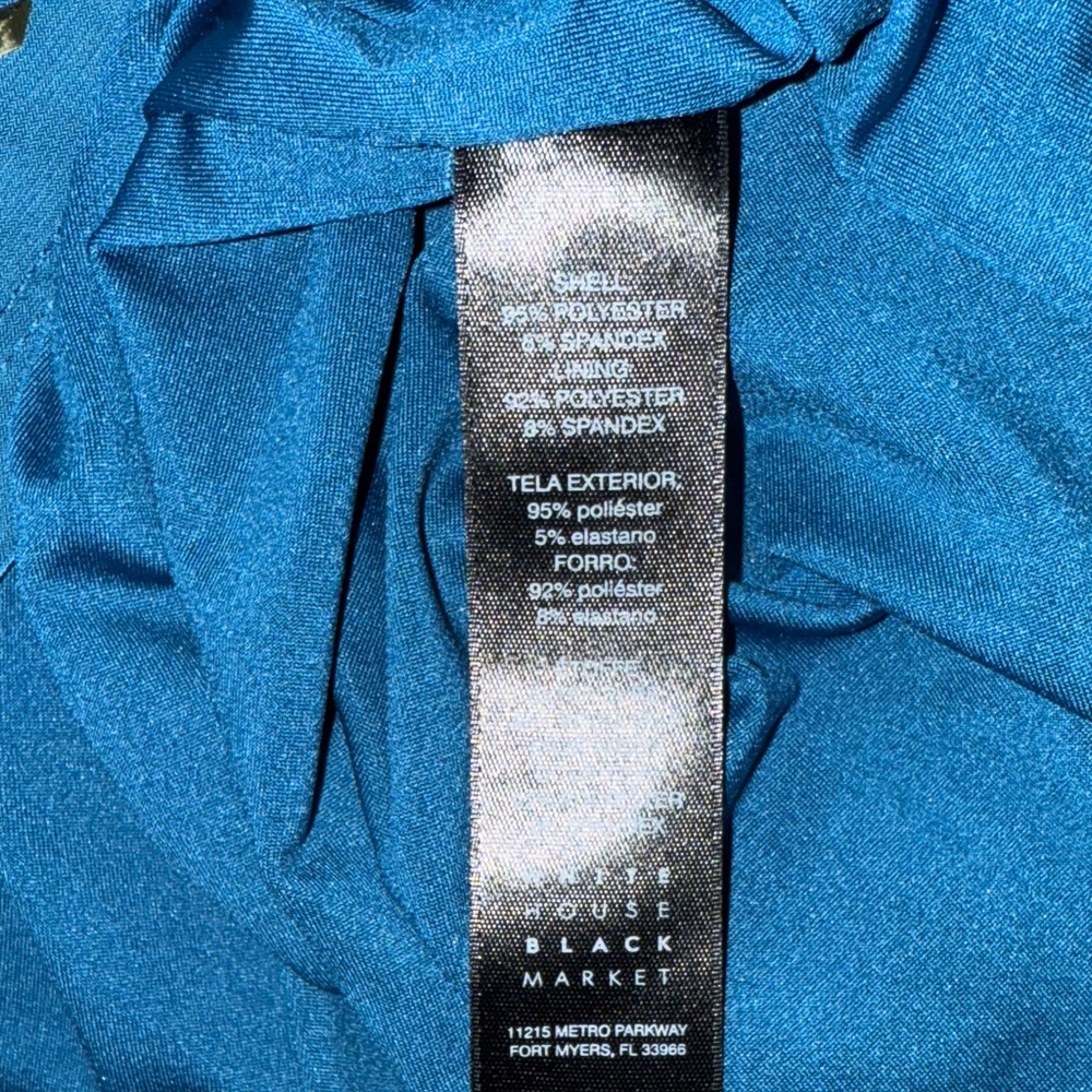 White House Black Market Elegant Blue Women's Dress - Picture 7 of 8